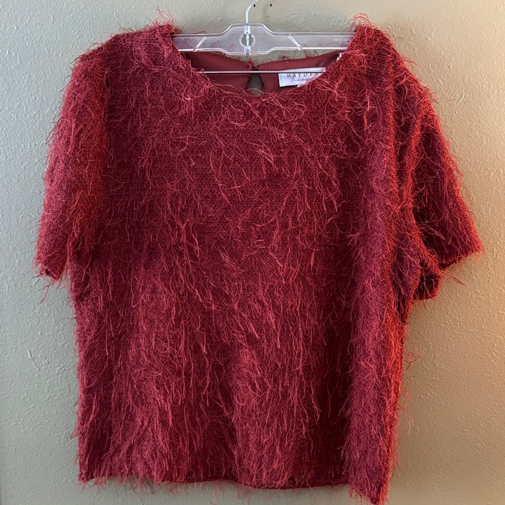 Women’s Short Sleeve fuzzy top by Hayden Los Angeles